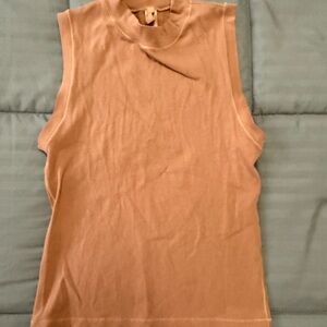 SKIMS Stretch Cotton Jersey Mock Neck Tank Sedona XS